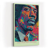 Paul Sinus Wandbild in 40x60cm Jimi's Electric Universe Buntes Musikerportrait mit psychedelischen Mustern