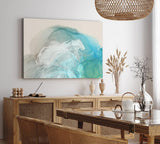 Paul Sinus Wandbild 120x80cm Abstraktes Bild Türkis Hellblau fließende Farben