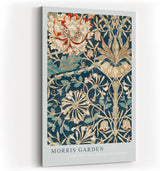 Paul Sinus Kunstdruck 40x60cm Morris Garden florale Jugendstilkomposition auf tiefem Blau mit historischen Ornamenten