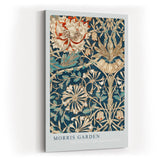 Paul Sinus Kunstdruck 40x60cm Morris Garden florale Jugendstilkomposition auf tiefem Blau mit historischen Ornamenten