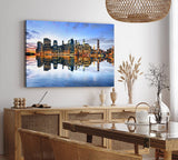 Paul Sinus Wandbild 120x80cm Manhattan Skyline New York Nacht Wolkenkratzer