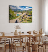Paul Sinus Wandbild 120x80cm Alte Scheinbrücke Fluss Natur Berge Bergfluss