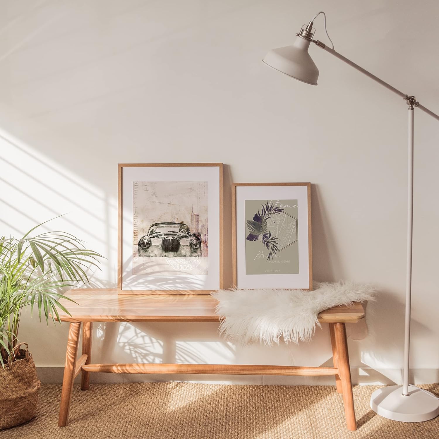 Paul Sinus Wandbild mit deinen GPS Koordinaten und Namen. 30cm x 42cm Holz Wechselrahmen mit Glas. Individuelles Geschenk. (ohne Rahmen)