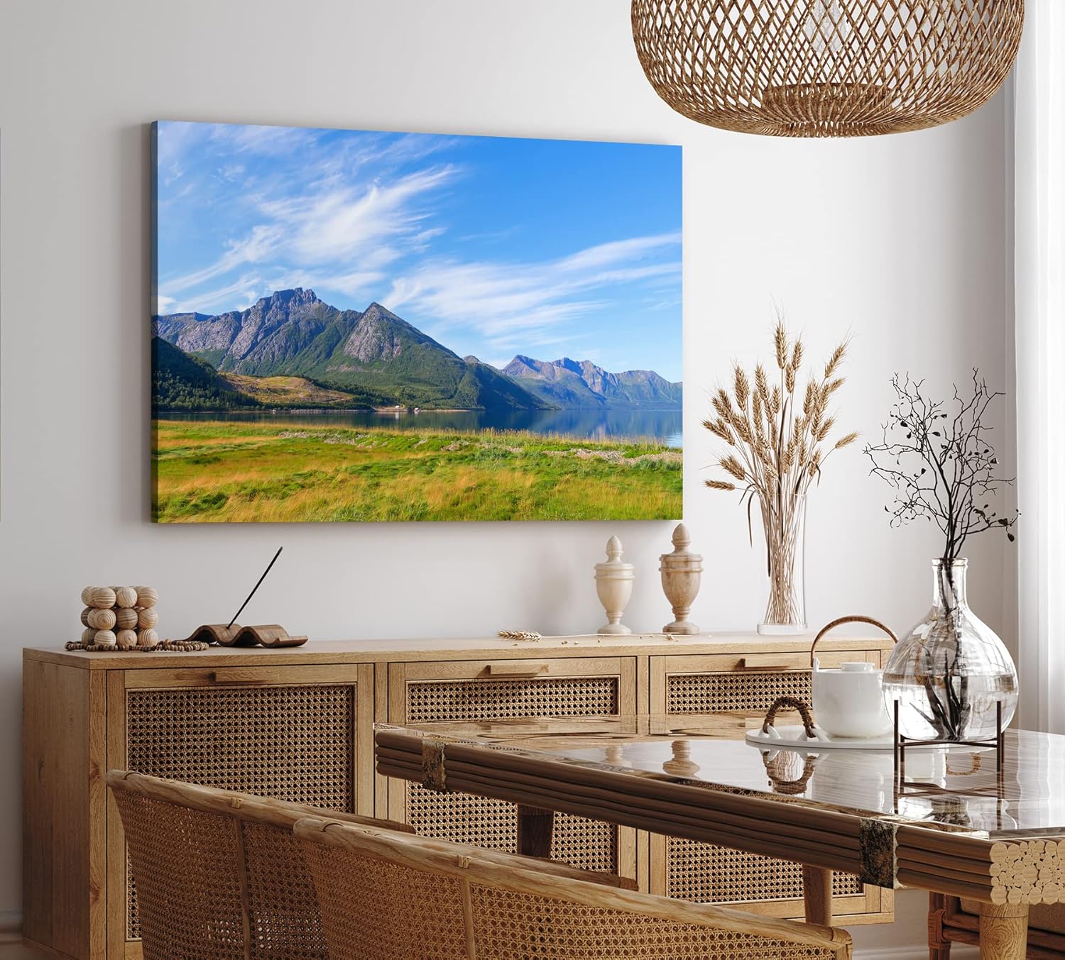 Paul Sinus Wandbild 120x80cm Berge See Bergsee Natur Sonnenschein Gebirge