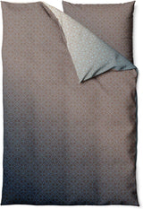 Sinus Art Bettwäsche 135x200 cm + 80x80 cm – Zweifarbige Wendeoptik in Blau und Taupe mit zartem Linienmuster – Mikrofaser-Garnitur