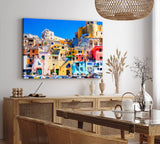 Paul Sinus Wandbild 120x80cm Procida Italien Insel traditionelle Häuser Küstenstadt Mittelmeer