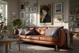 Paul Sinus Wandbild in 40x60cm The Orange Muse – Elegantes Porträt im Jugendstil mit warmen Orangetönen und kunstvollen floralen Details