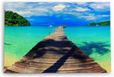 Paul Sinus Wandbild 120x80cm Südseeparadies Meer Thailand Holzsteg Sommer Horizont