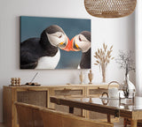 Wandbild 120x80cm Papageitaucher Pärchen Liebespärchen Tierfotografie