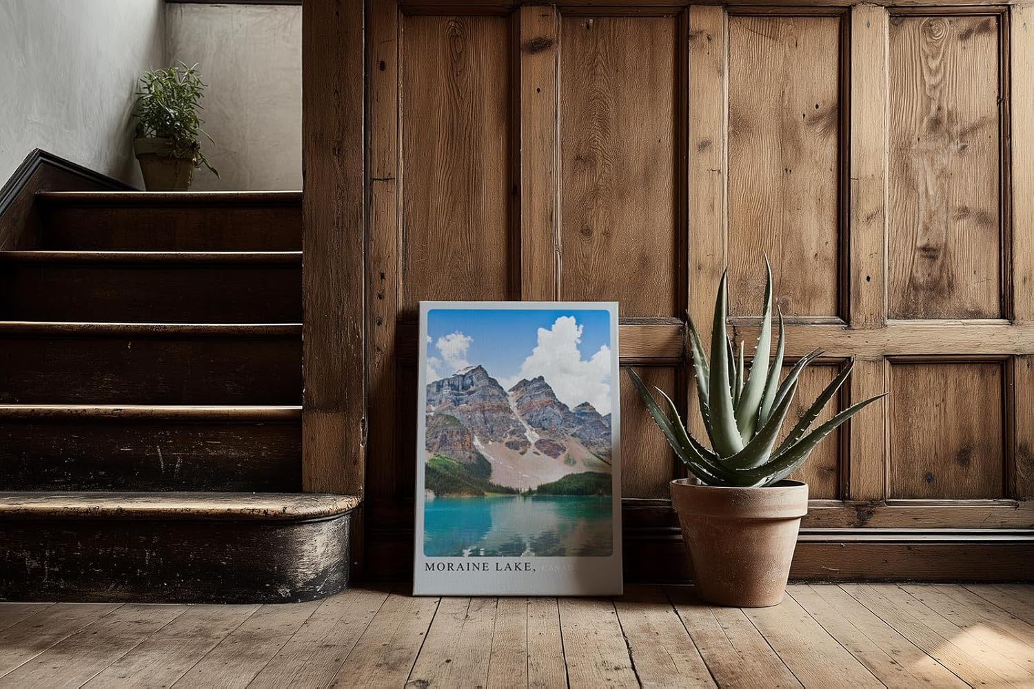 Paul Sinus Kunstdruck 40x60cm Moraine Lake – türkisblauer Gletschersee vor Felsmassiv in Kanada
