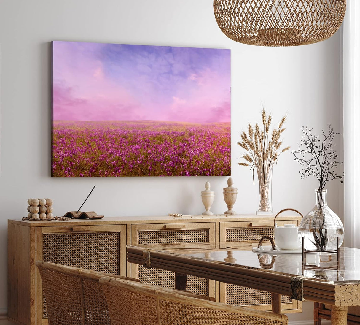 Paul Sinus Wandbild 120x80cm Blumenfeld Wildblumen Feld Blumen Lavendel