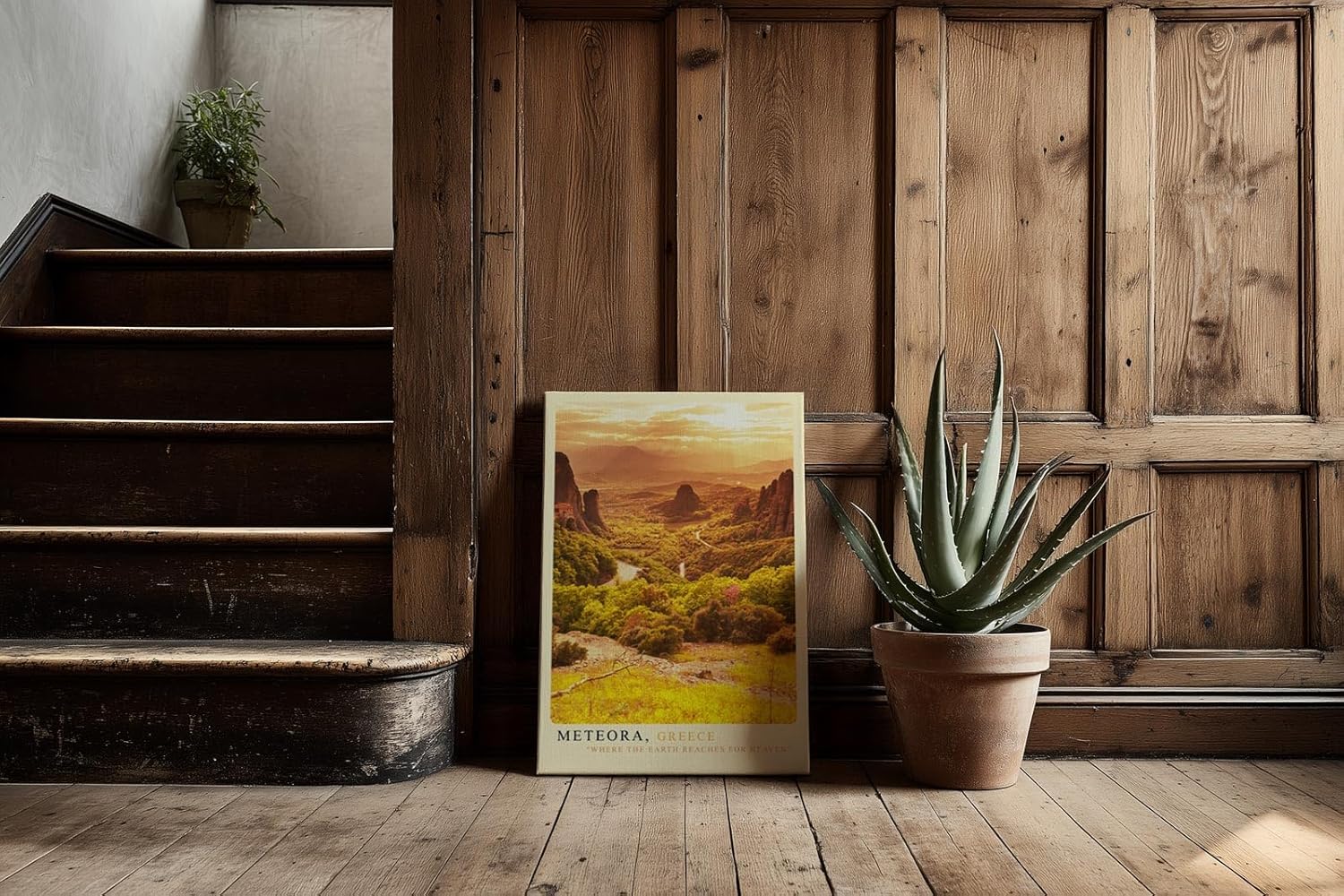 Paul Sinus Kunstdruck 40x60cm Meteora Griechenland Sonnenuntergang Gebirge Felsenklöster Panorama Naturgewalt