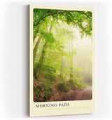 Paul Sinus Kunstdruck 40x60cm Wald Morgenstimmung Natur Pfad Licht grün Spaziergang Morning Path