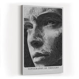 Paul Sinus Wandbild in 40x60cm Topography of Thought Linienportrait in Schwarzweiß