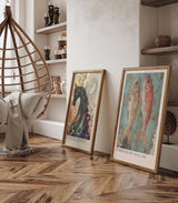 Paul Sinus Leinwandbild 80x120cm Leinwandbild Pompejanische Kunst – Antike Fischdarstellung, mediterraner Charme, historische Ästhetik, Vintage-Fresko