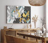 Paul Sinus Wandbild 120x80cm Dekoratives Bild Schuppenmuster Minimal Modern