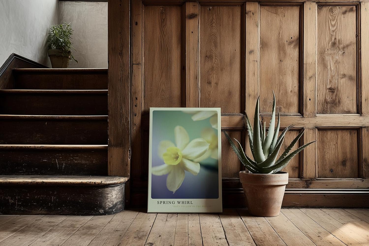 Paul Sinus Kunstdruck 40x60cm Spring Whirl Narzisse Blüte Frühling Gelb Makro Naturpastell