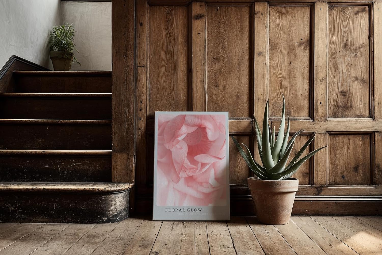 Paul Sinus Kunstdruck 40x60cm Floral Glow Lotusblüte Rosa Nahaufnahme Blume Aquarelloptik