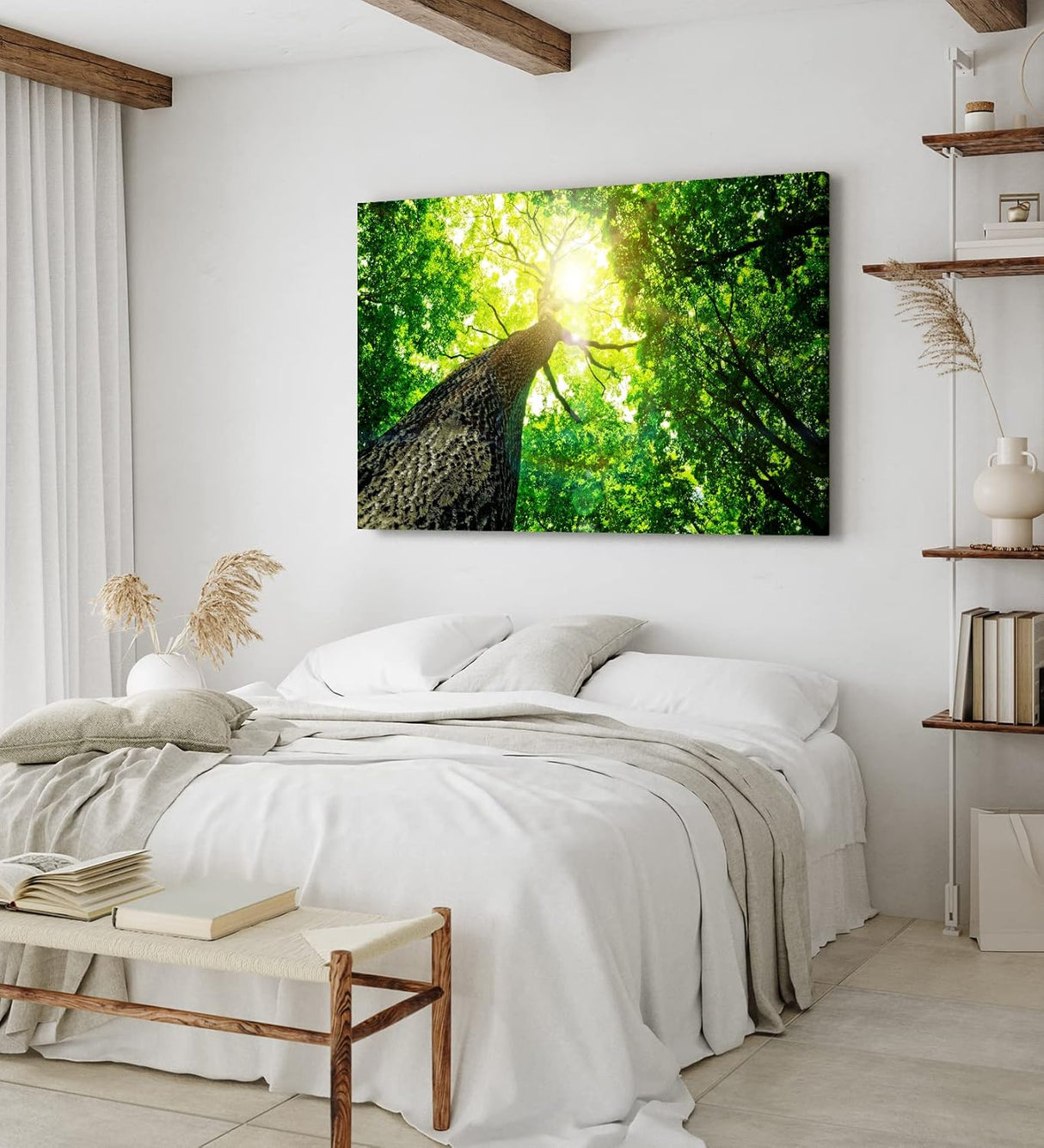 Paul Sinus Wandbild 120x80cm Baum Sonnenstrahlen Baumkrone Grün Natur