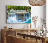 Paul Sinus Wandbild 120x80cm Erawan Falls Thailand Wasserfälle im Dschungel Natur