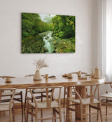 Paul Sinus Wandbild 120x80cm Bach Naturbach Dschungel Grün Bäume Wasser