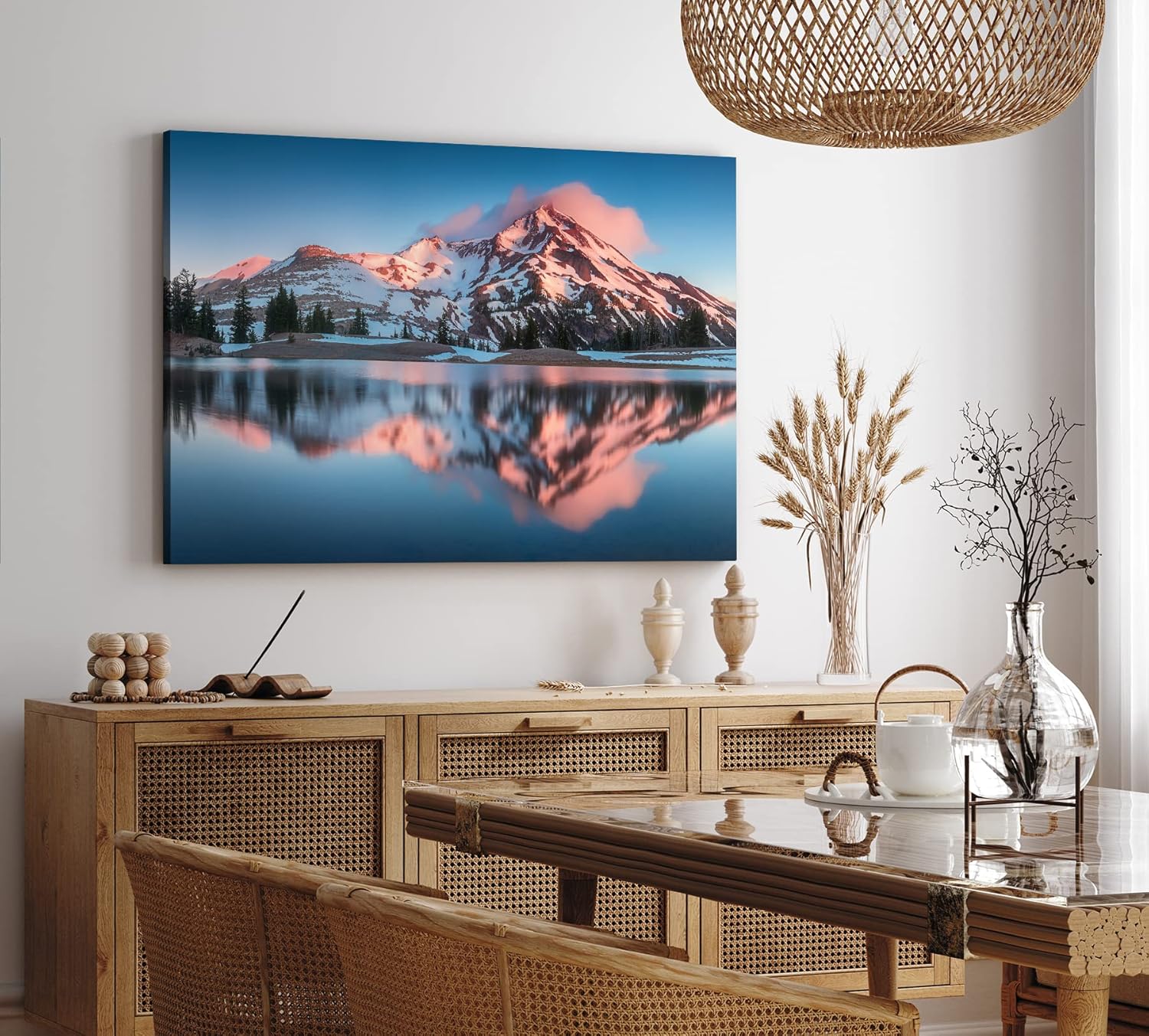 Paul Sinus Wandbild 120x80cm South Sister Berge USA Berggipfel See Natur Schneegipfel