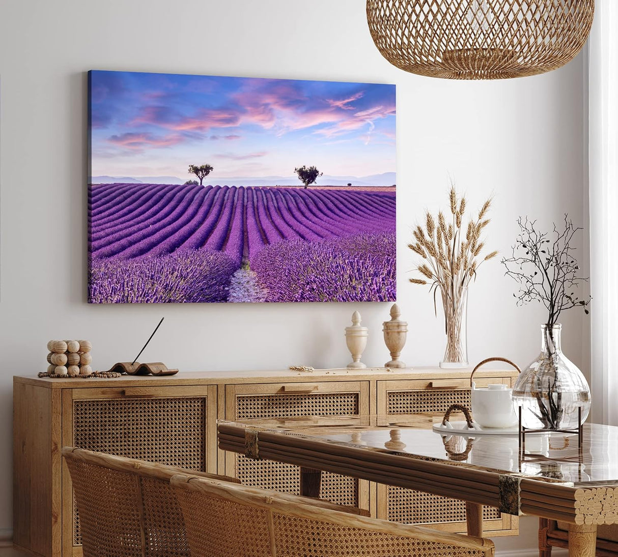 Paul Sinus Wandbild 120x80cm Lavendelfeld Lavendel Violett Landschaft Blumenfeld