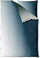Sinus Art Mikrofaser Bettwäsche 135x200 cm + 80x80 cm – Wendedesign mit Farbverlauf in Grau & Blaugrün, geometrisches Muster, pflegeleicht & atmungsaktiv