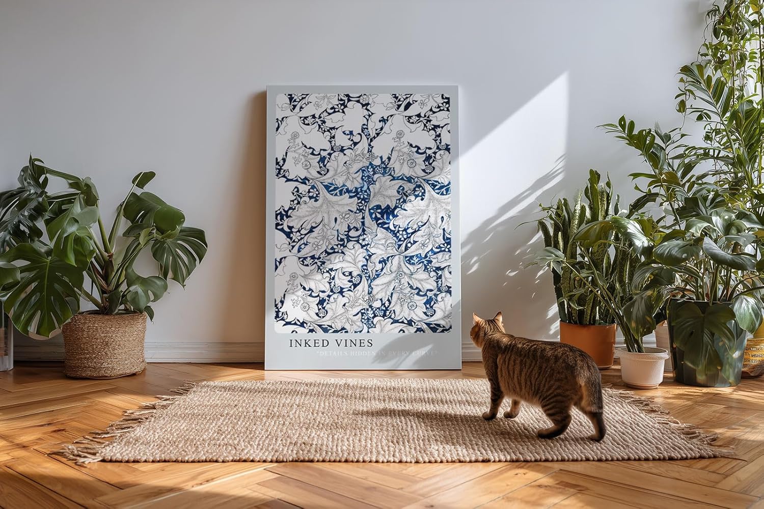 Paul Sinus Kunstdruck 40x60cm Inked Vines kunstvolles Rankenmotiv in Tintenoptik mit feinen Schraffuren und Tiefenwirkung
