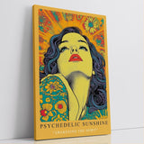 Paul Sinus Leinwandbild 80x120cm Leinwandbild Psychedelic Sunshine Retro Kunstwerk Pop Art Expressionismus lebendige Farben Festival Vibes Inspiration