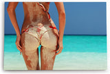 Paul Sinus Wandbild 120x80cm Sexy Bikini Strand Traumstrand Meer Sand Karibik