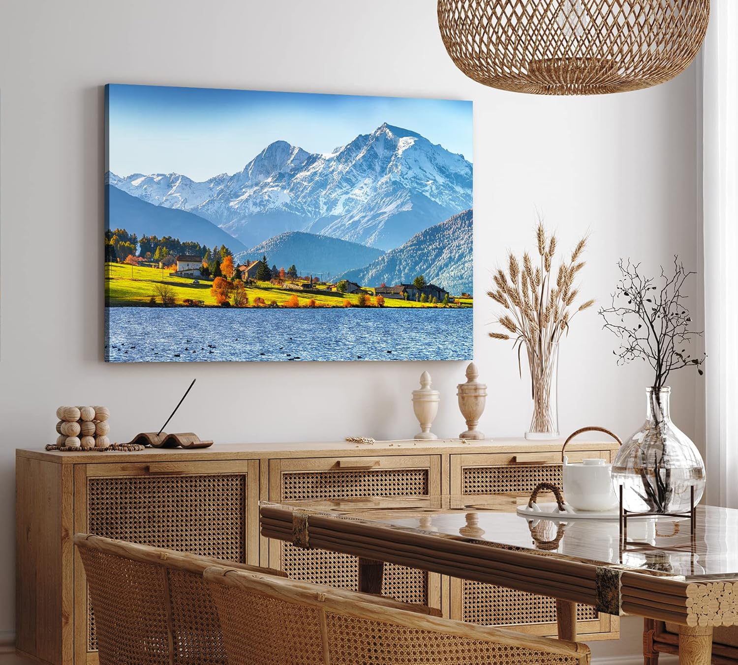 Paul Sinus Wandbild 120x80cm Rätische Alpen Alpensee See Bergsee Blau Natur