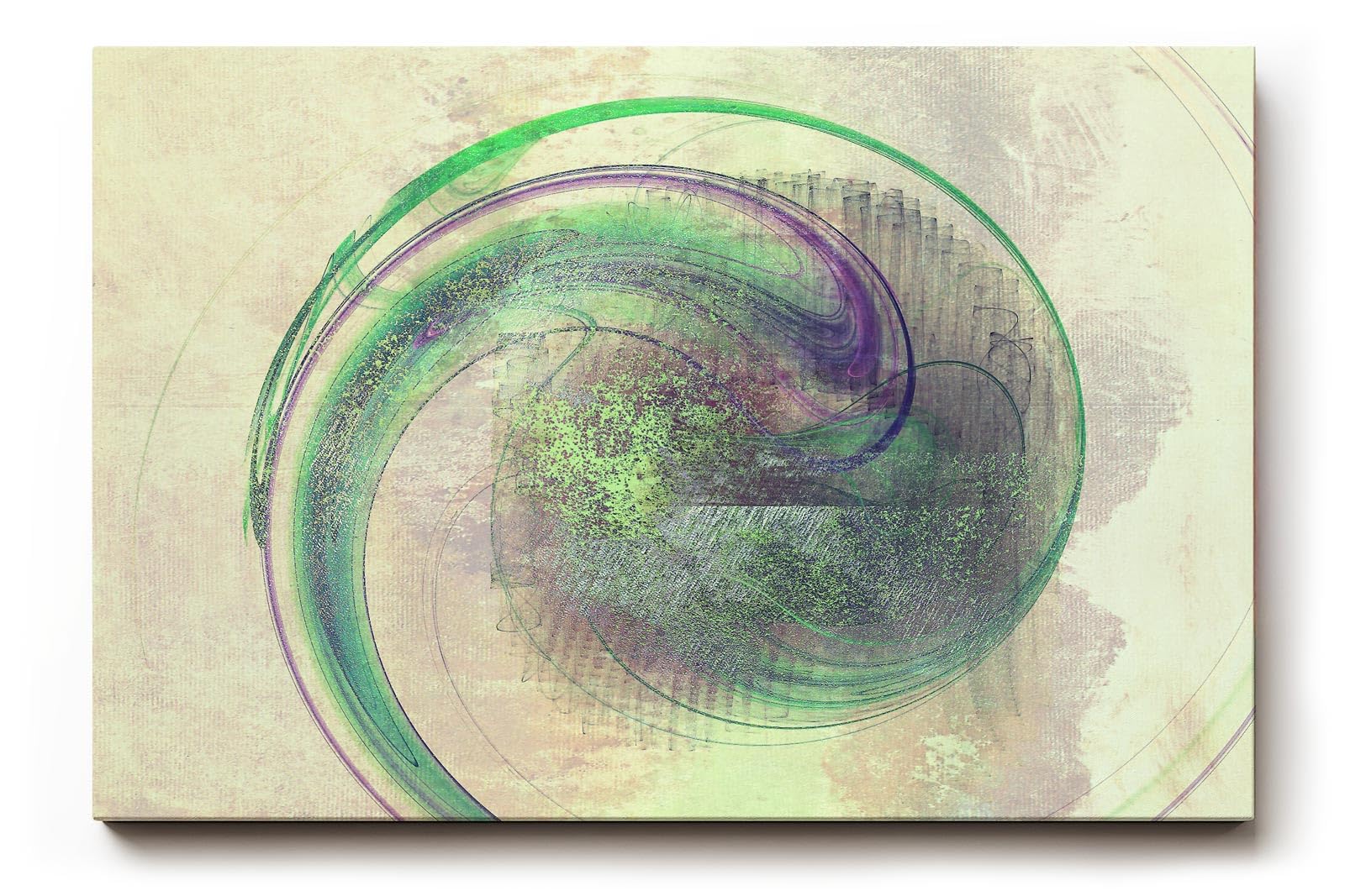Sinus Art Wandbild 120x80cm Die grüne Spiralform wirkt beruhigend und gibt dem Raum eine organische Struktur