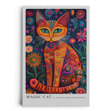 Paul Sinus Leinwandbild 40x60cm Magische Katze leuchtend bunt fantasievoll mystisch detailreich faszinierende Wandkunst voller Muster