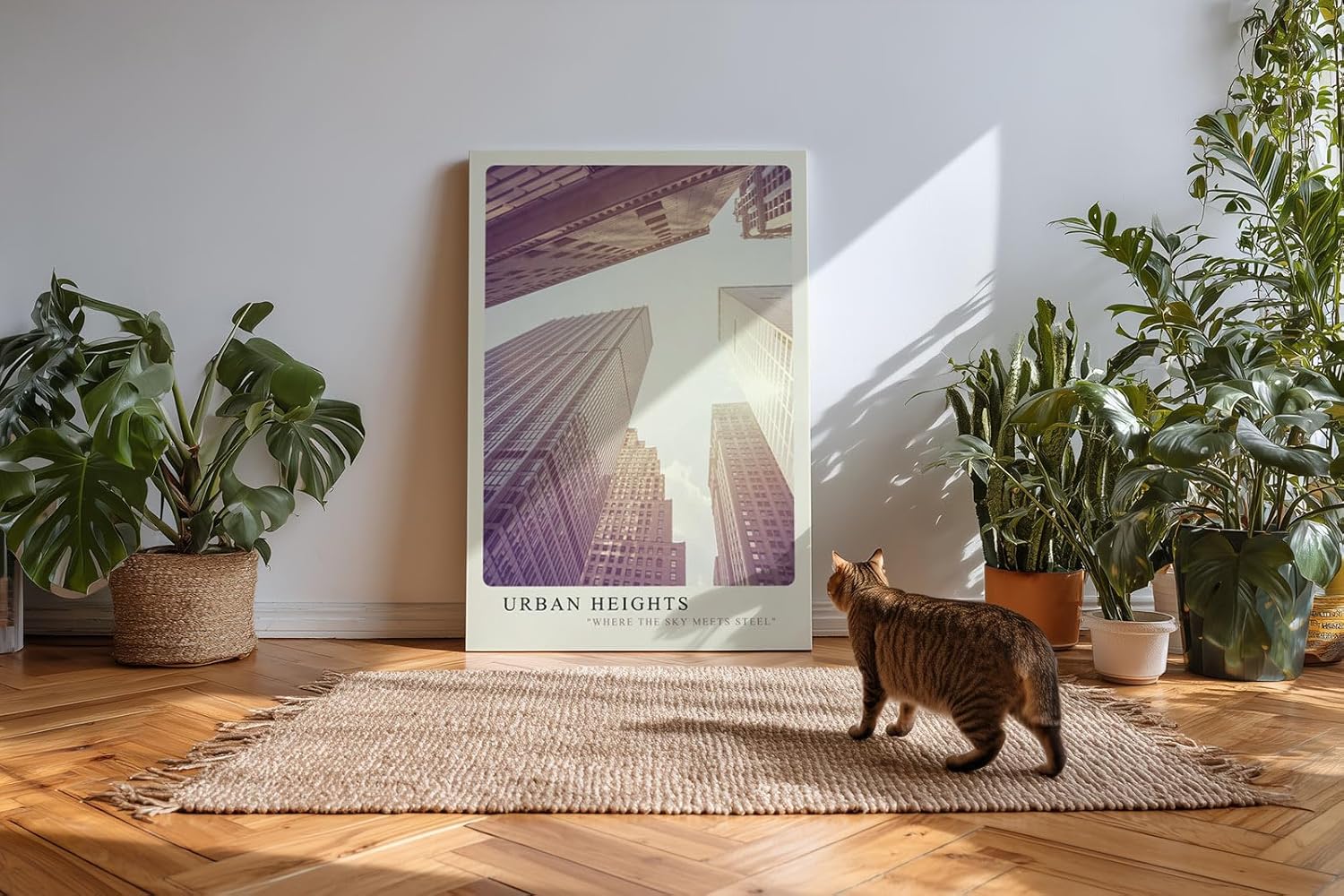 Paul Sinus Kunstdruck 40x60cm Urban Heights – Wolkenkratzerperspektive im Morgenlicht
