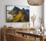 Paul Sinus Wandbild 120x80cm Landschaft in Island Berge Natur Klippen Flüsse Meer