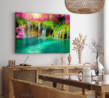 Paul Sinus Wandbild 120x80cm Wasserfälle im Dschungel Thailand Grün Natur