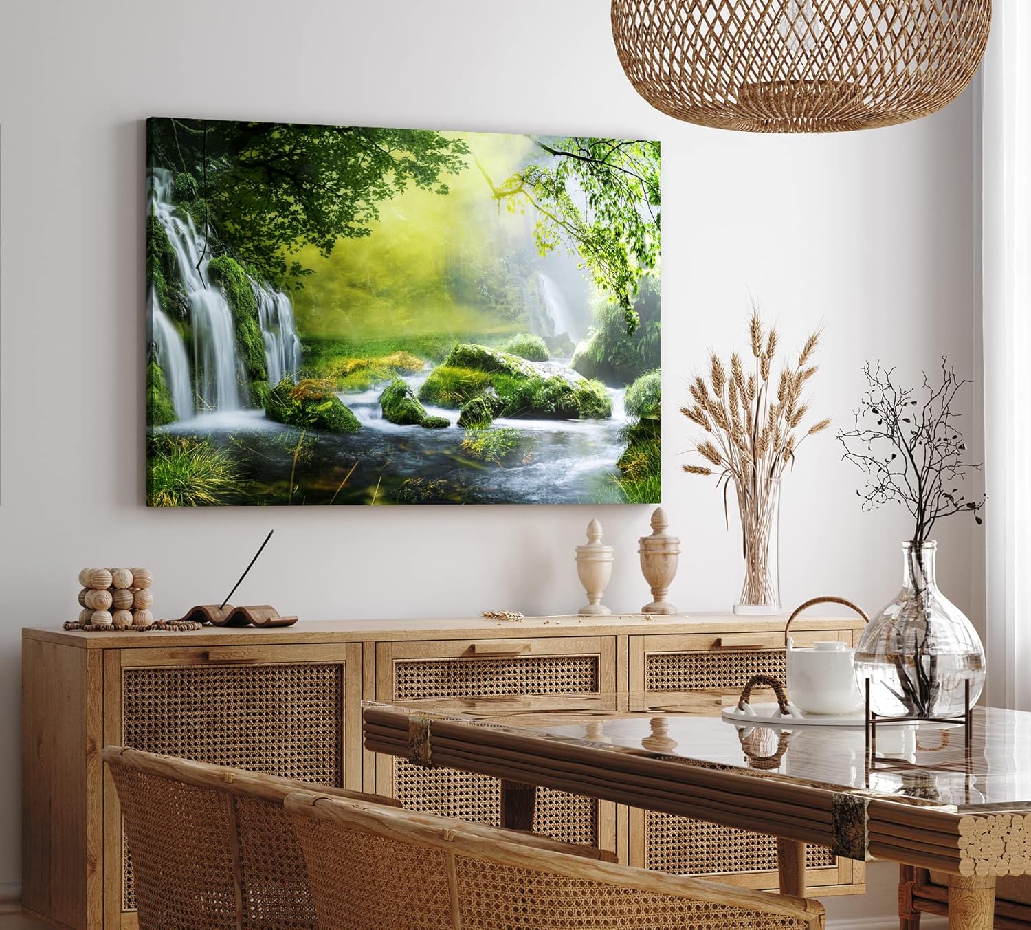 Paul Sinus Wandbild 120x80cm Wasserfälle im Dschungel Thailand Grün Natur