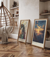 Paul Sinus Leinwandbild 60x90cm Fire & Ice spektakuläre Landschaft brennender Himmel gefrorener See Sonnenuntergang dramatisch kontrastreich