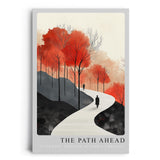 Paul Sinus Leinwandbild 40x60cm The Path Ahead Leinwandbild minimalistische Herbstlandschaft mit wandernder Figur in sanften Farben und poetischer Stimmung