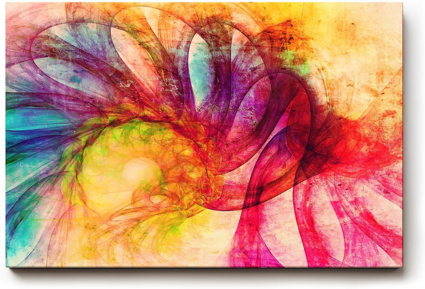 Sinus Art Wandbild 120x80cm Die floralen Linien und Farbverläufe erzeugen einen frischen lebendigen Eindruck im Raum