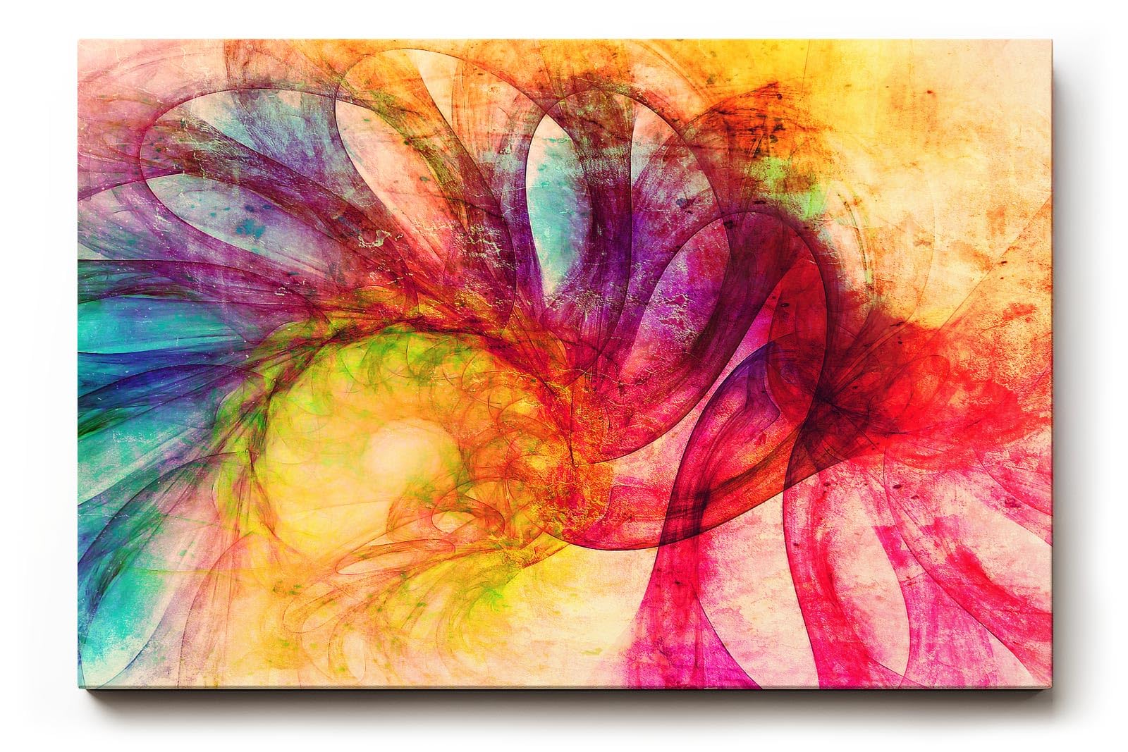 Sinus Art Wandbild 120x80cm Die floralen Linien und Farbverläufe erzeugen einen frischen lebendigen Eindruck im Raum