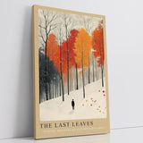 Paul Sinus Leinwandbild 80x120cm The Last Leaves Leinwandbild herbstliche Landschaft mit fallenden Blättern melancholische Herbststimmung und Übergang