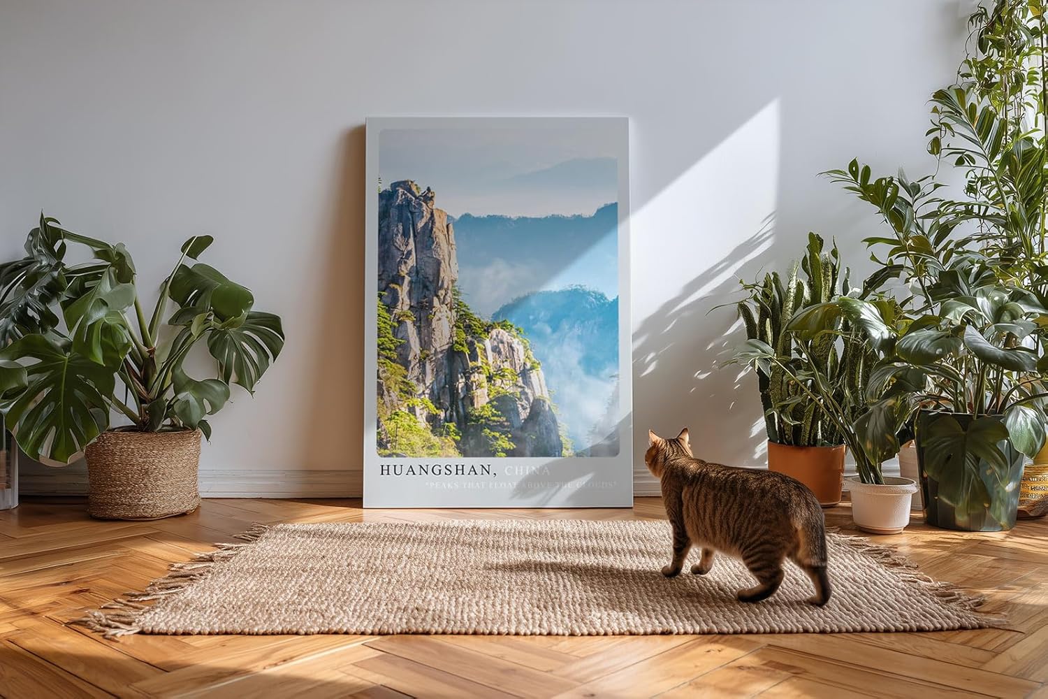 Paul Sinus Kunstdruck 40x60cm Huangshan China mit mystischer Gebirgslandschaft über Wolkenmeeren