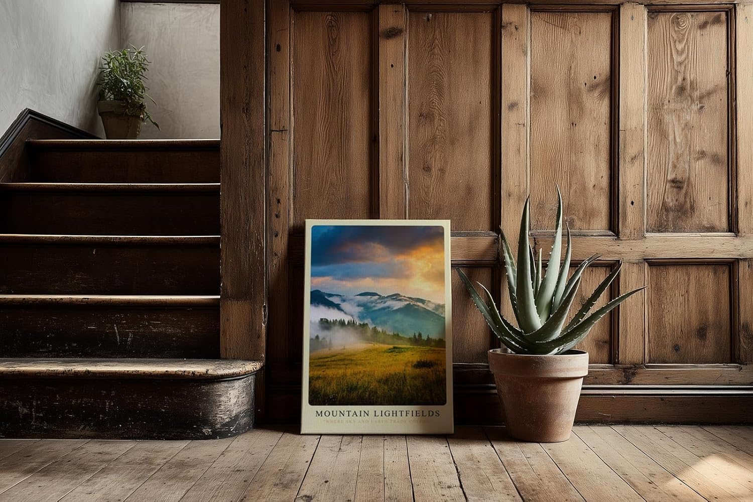 Paul Sinus Kunstdruck 40x60cm Mountain Lightfields Sonnenaufgang Berglandschaft Natur Himmel Nebel Panorama