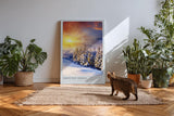 Paul Sinus Kunstdruck 40x60cm Winter Landschaft Schnee Sonnenuntergang Berge Frost Frosted Ridge