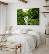 Paul Sinus Wandbild 120x80cm Bach Naturbach Dschungel Grün Bäume Wasser