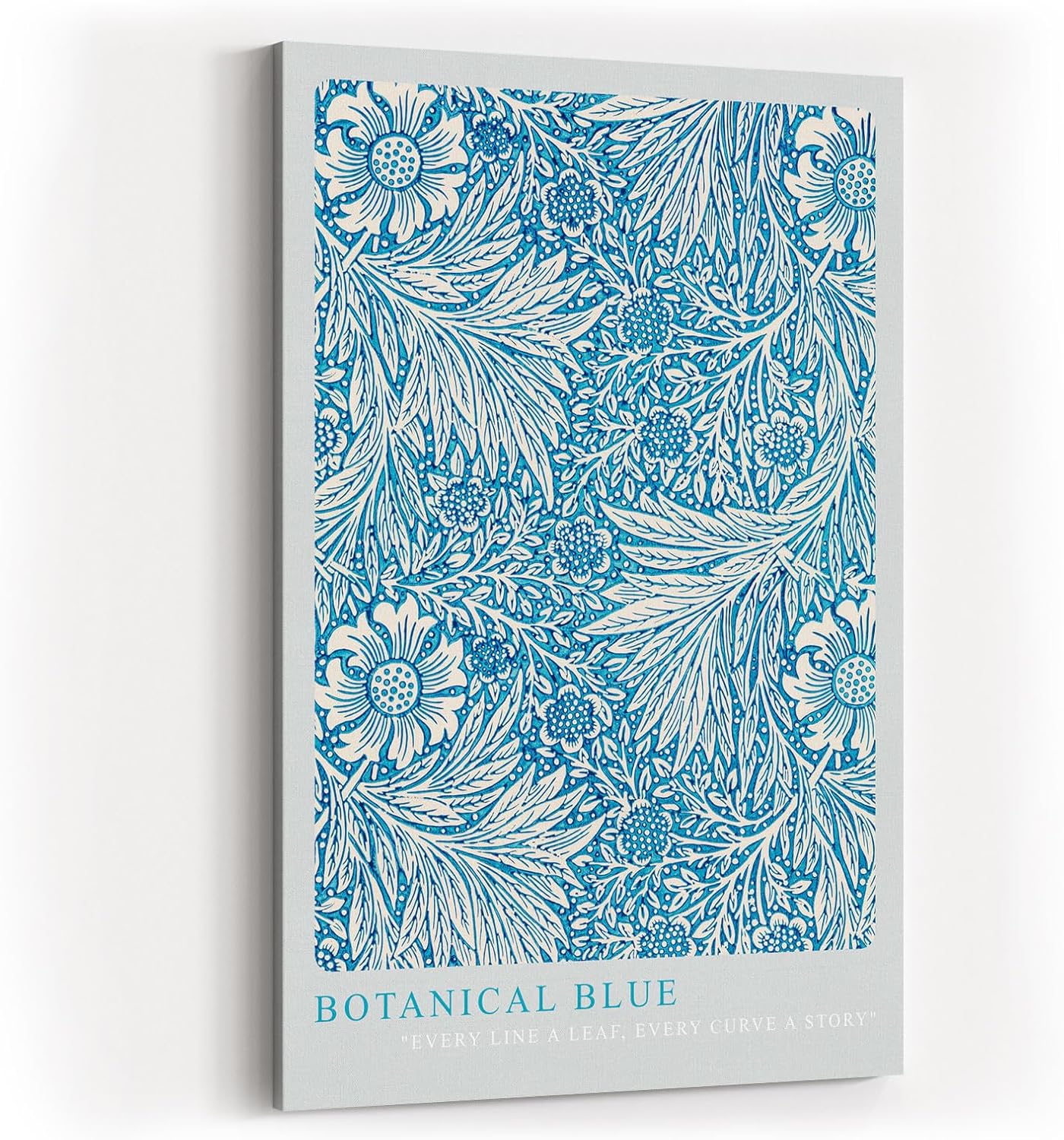 Paul Sinus Kunstdruck 40x60cm Botanical Blue florales Ornament in Blau und Weiß für stilvolle Räume