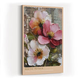 Paul Sinus Wandbild in 40x60cm Poetic Petals – romantische Blumenkomposition in pastellfarbenem Relief-Stil mit kunstvollen Details