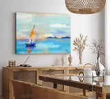 Paul Sinus Wandbild 120x80cm Segelboot Segelschiff Meer Abstrakt Horizont